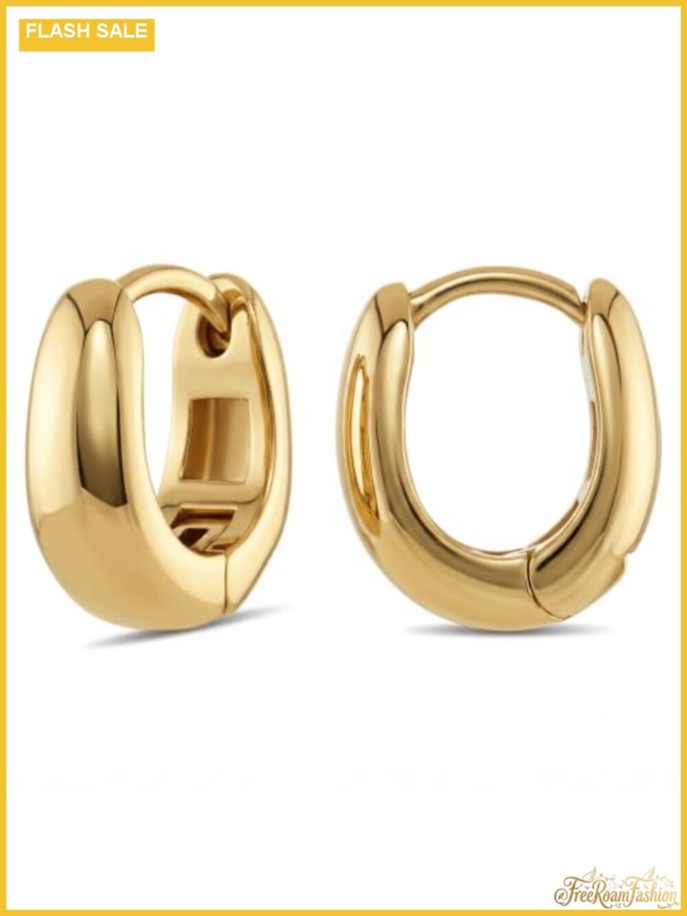 12mm Gold Huggie Hoop Earrings for Women Hypoallergenic